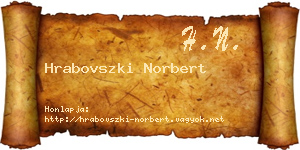 Hrabovszki Norbert névjegykártya